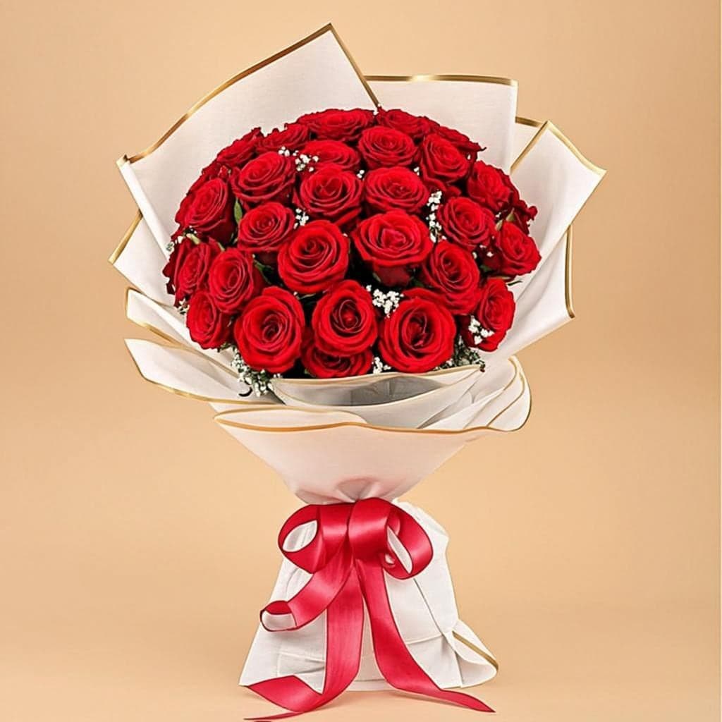 12 Red Roses Bouquet — Kathmandu Flower Delivery
