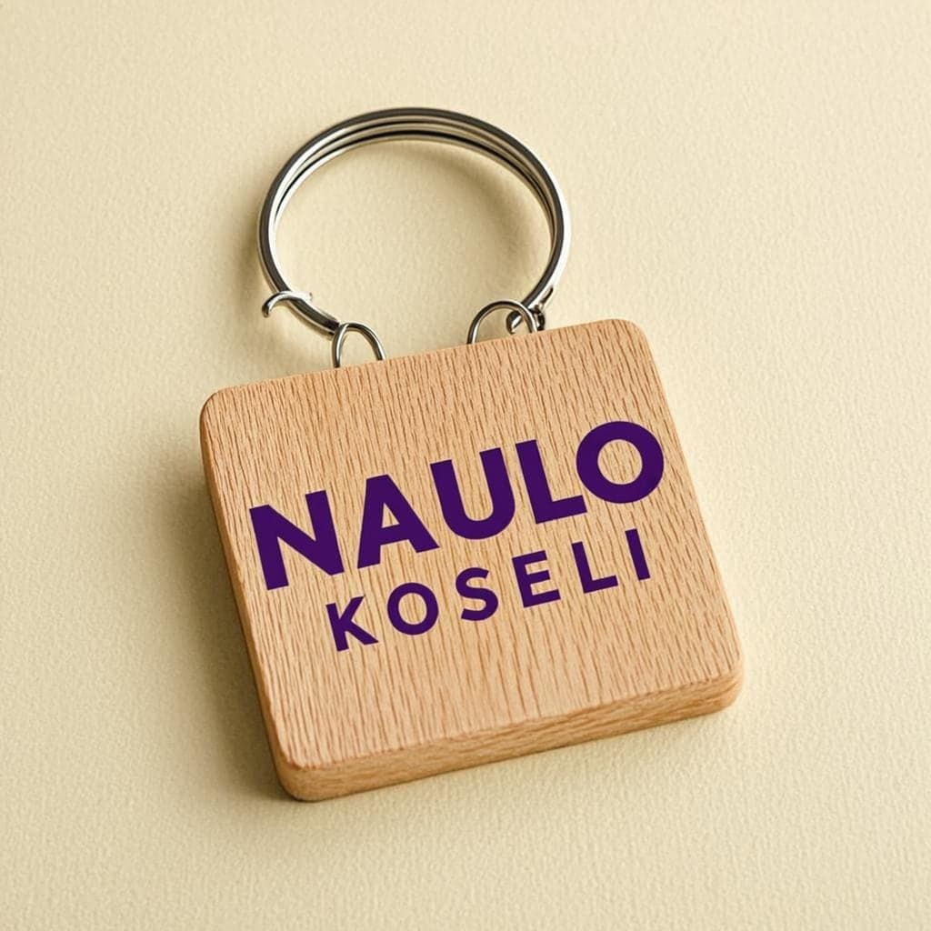 Custom Wooden Keyring — Personalised Keychain Nepal